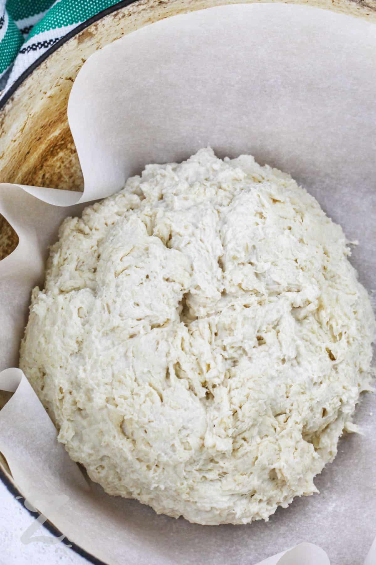 Best Irish Soda Bread Recipe dough in a pot