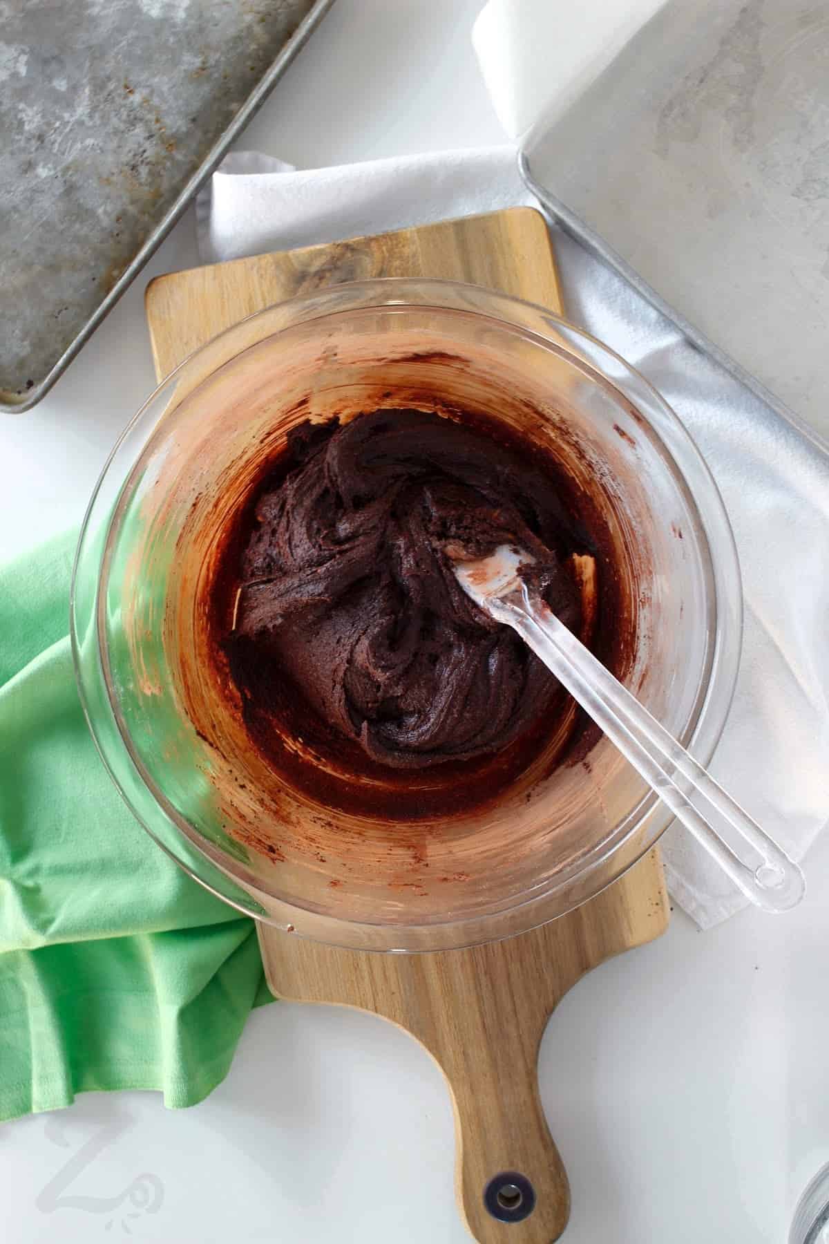 cosmic brownies recipe batter mixed in a bowl