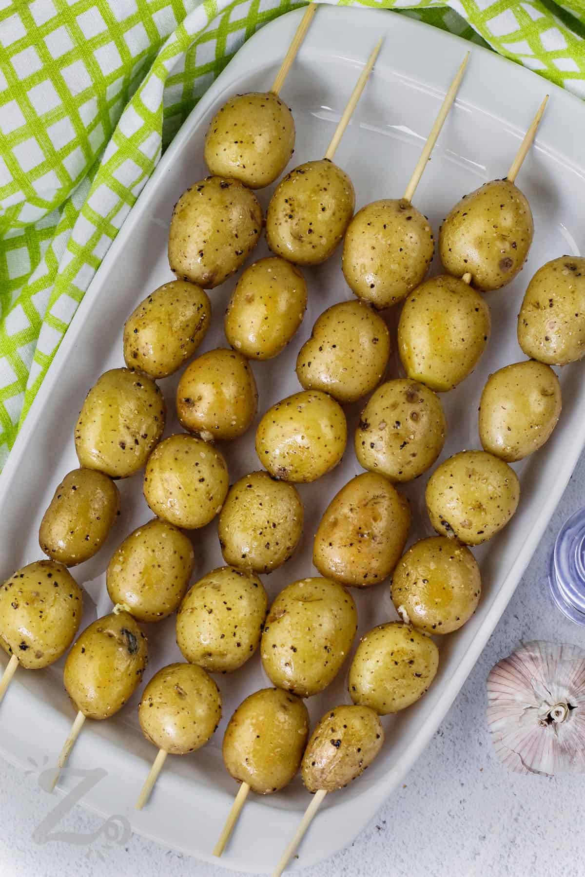 cooked Grilled Potatoes on a plate