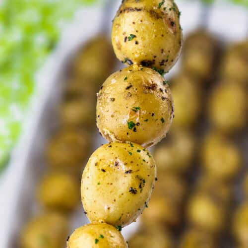 close up of Grilled Potatoes
