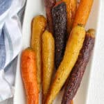 plated Roasted Rainbow Carrots