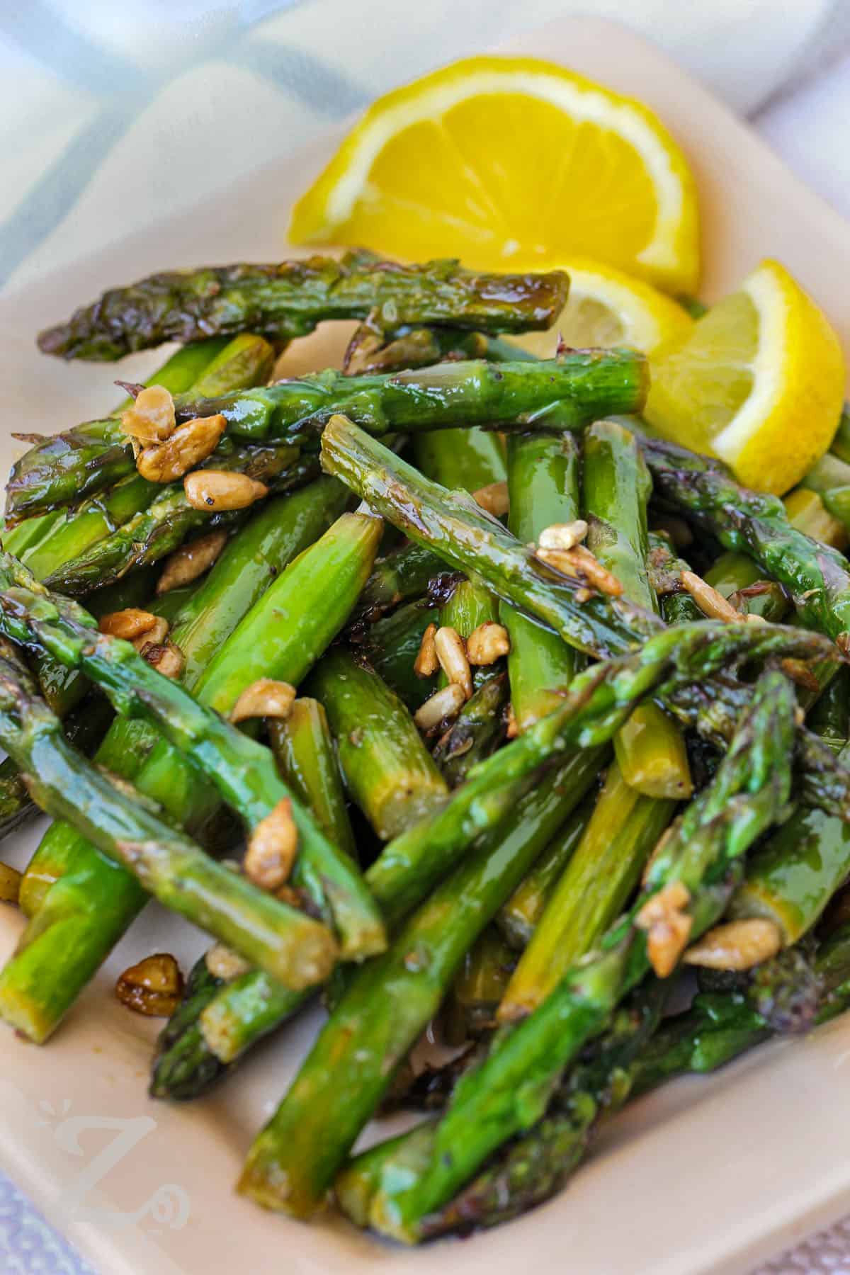 close up of Sauteed Asparagus