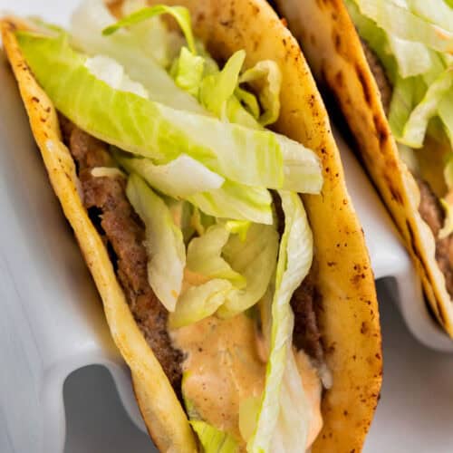 close up of easy Smash Burger Tacos