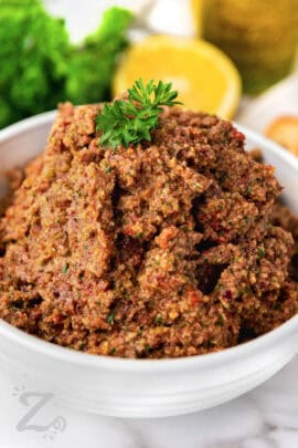 Olive Tapenade in a serving bowl