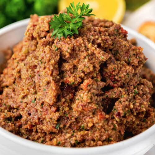 Olive Tapenade in a serving bowl