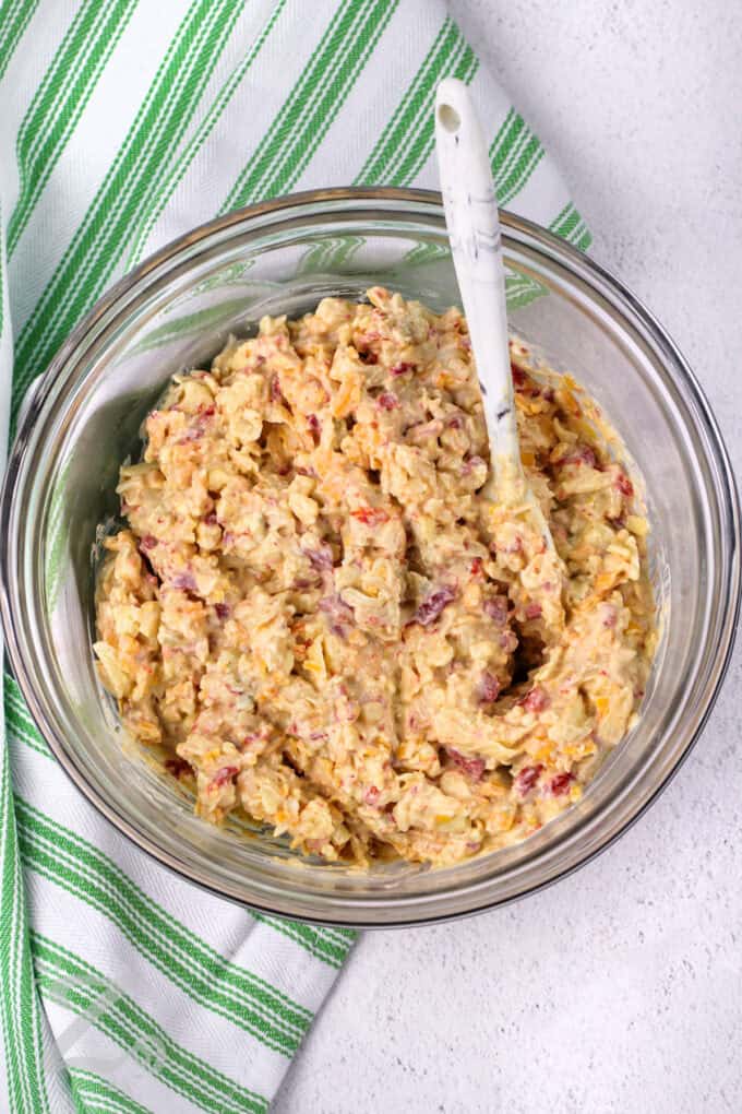 prepared pimento cheese mixture in a bowl