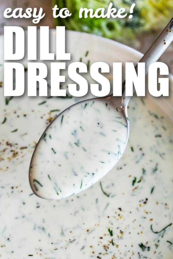 spoonfull of Dill Dressing with writing