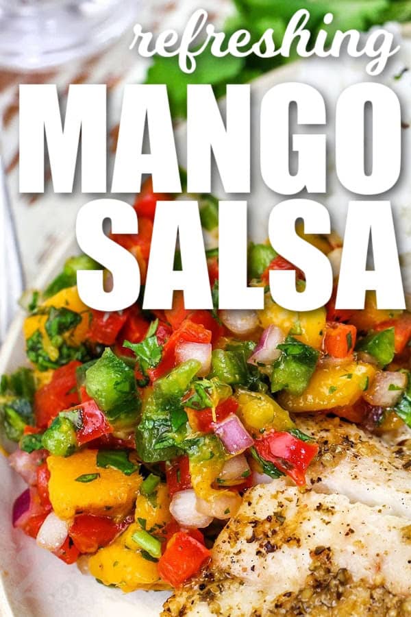 refreshing Mango Salsa with a title