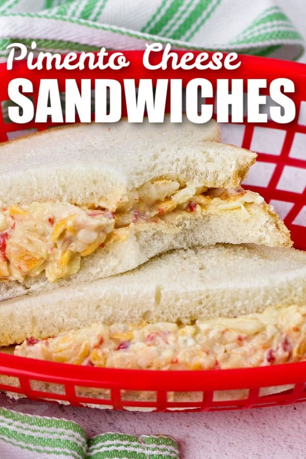 Pimento Cheese sandwich prepared with a title