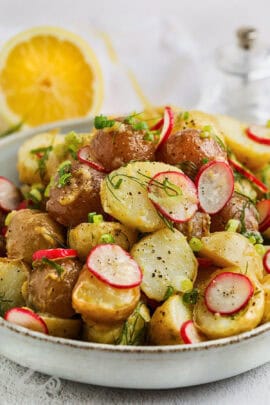 plated Lemon Vinaigrette Potato Salad