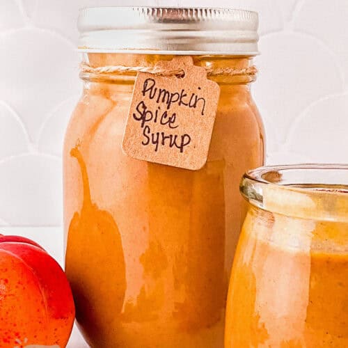 Pumpkin Spice Syrup in a jar with a lid