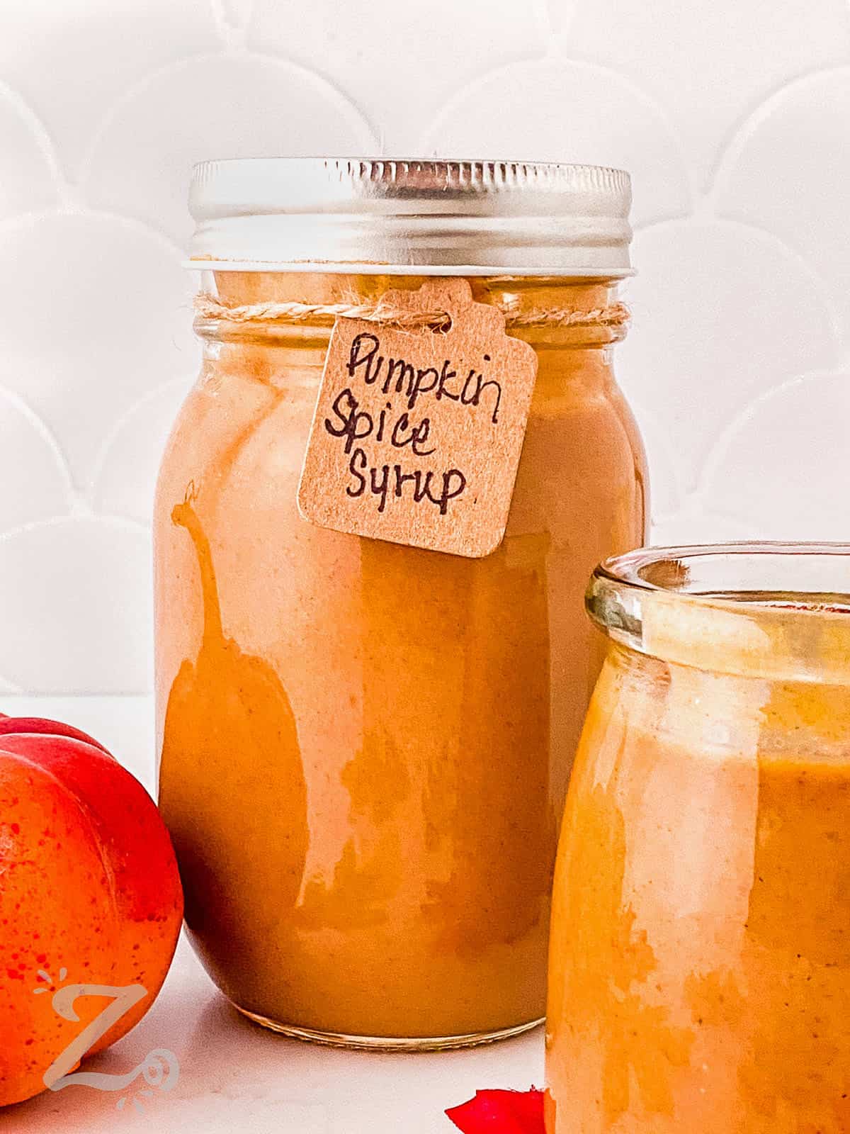 Pumpkin Spice Syrup in a jar with a lid