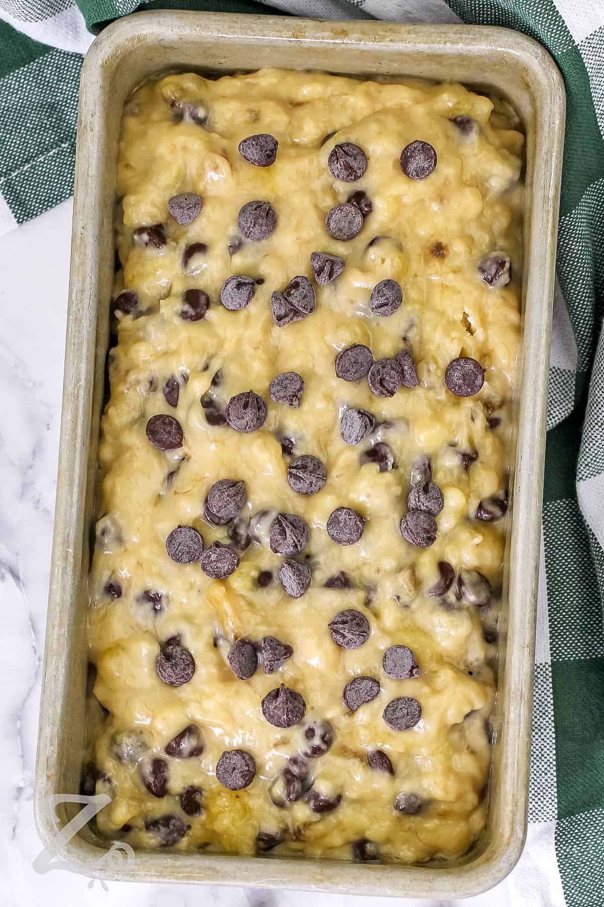 Chocolate Chip Banana Bread before baking