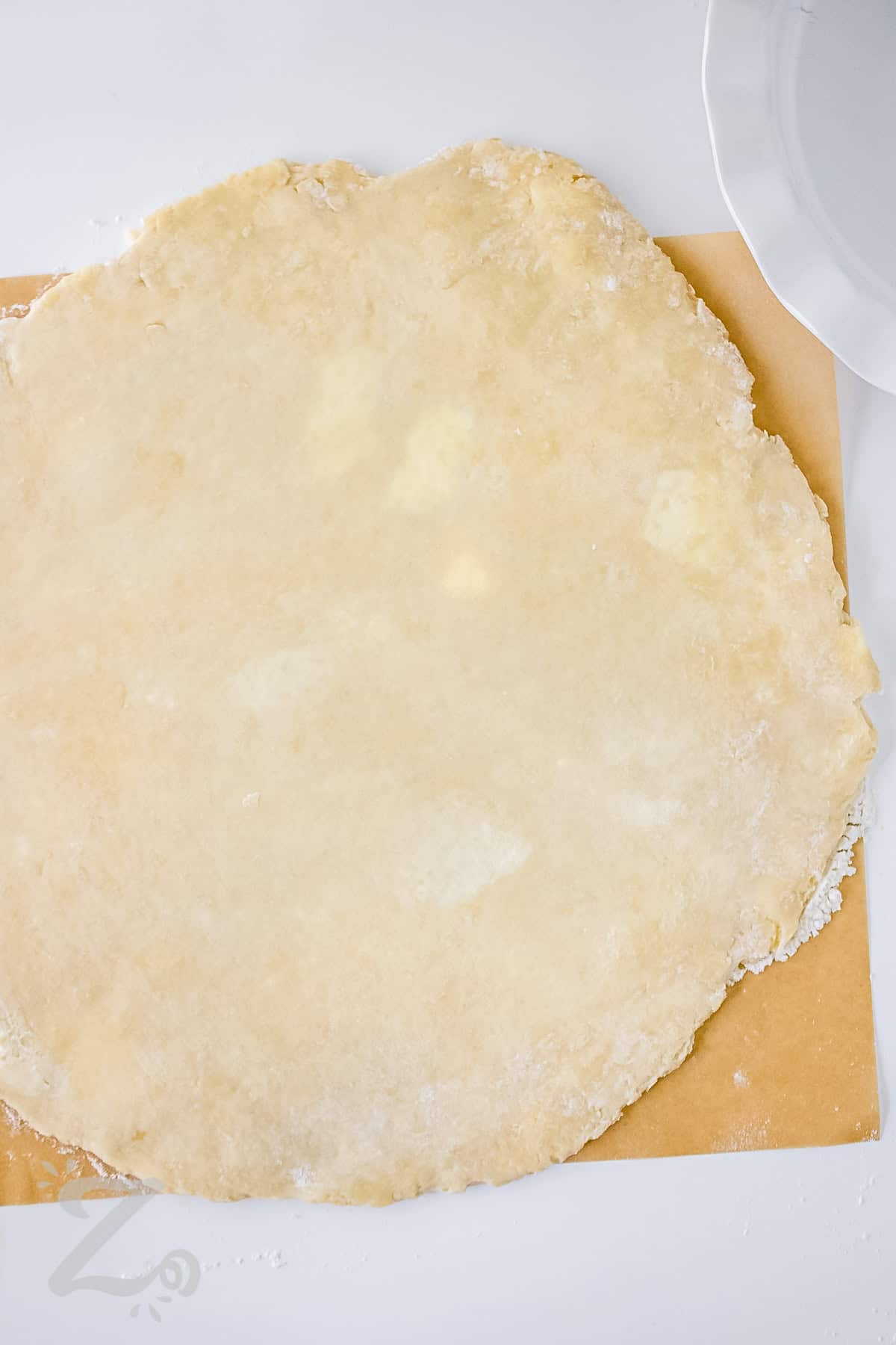 rolled out Easy Pie Crust dough