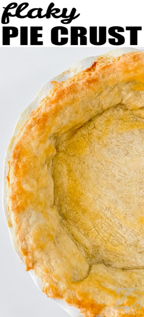 close up of Easy Pie Crust with a title