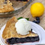 plated Blueberry Pie with ice cream