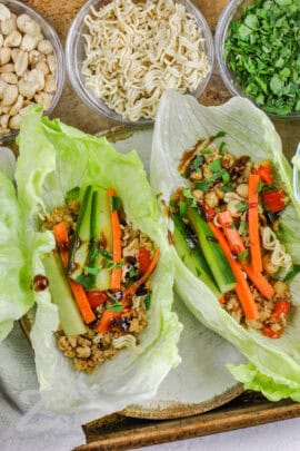 plated Chicken Lettuce Wraps