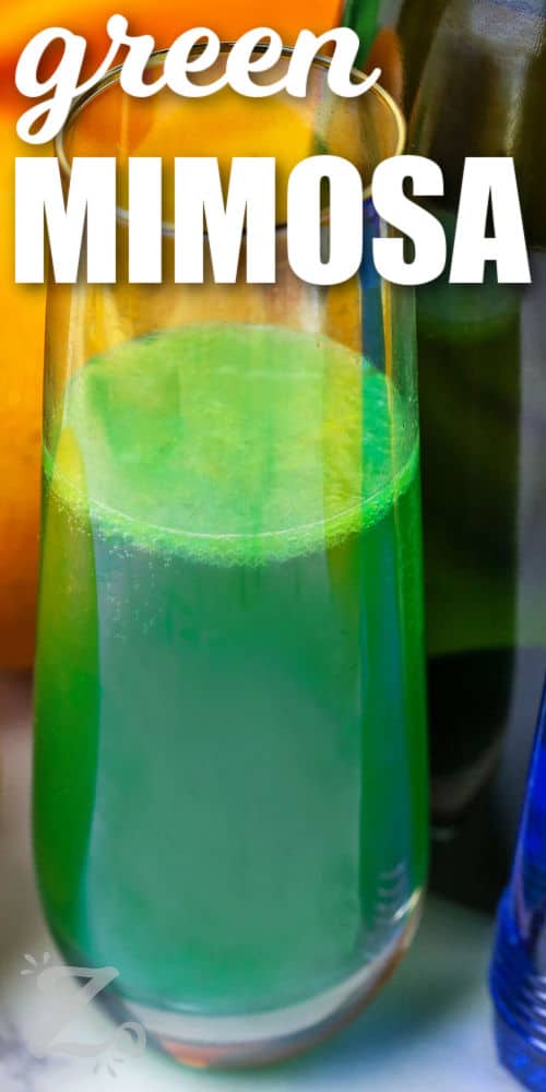 refreshing Green Mimosa with writing