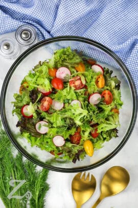 bowl full of fresh Red Leaf Lettuce Salad