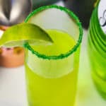 close up of Sparkling Shamrock Cocktail