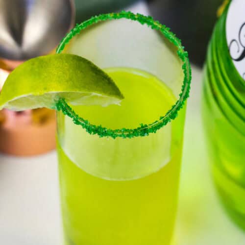 close up of Sparkling Shamrock Cocktail