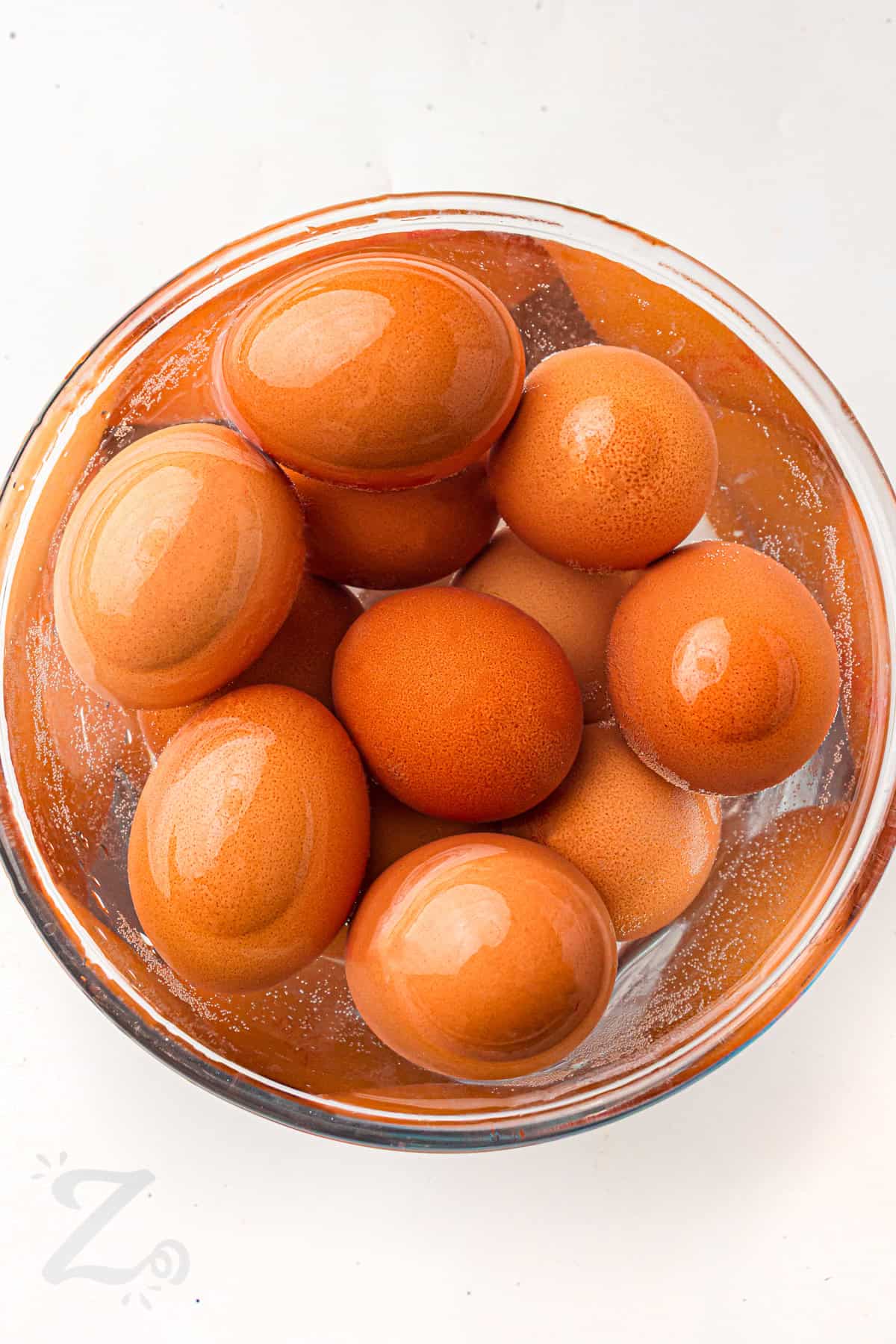 eggs in ice water to make Classic Deviled Eggs