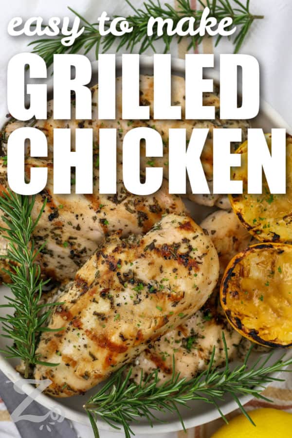 plated Grilled Chicken with writing
