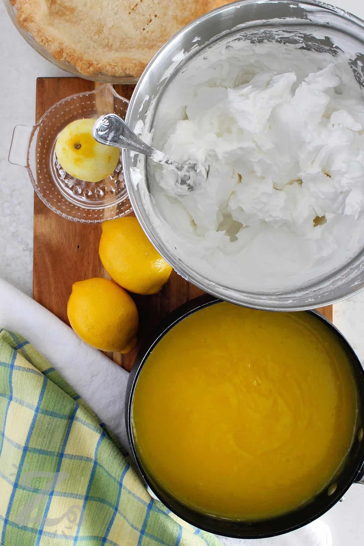 process to make this recipe for lemon meringue pie before being assembled in the prepared pie crust