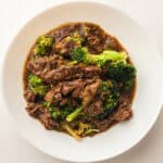 bowl of Slow Cooker Beef and Broccoli