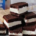 horizontal image of a stack of ice cream sandwich recipe