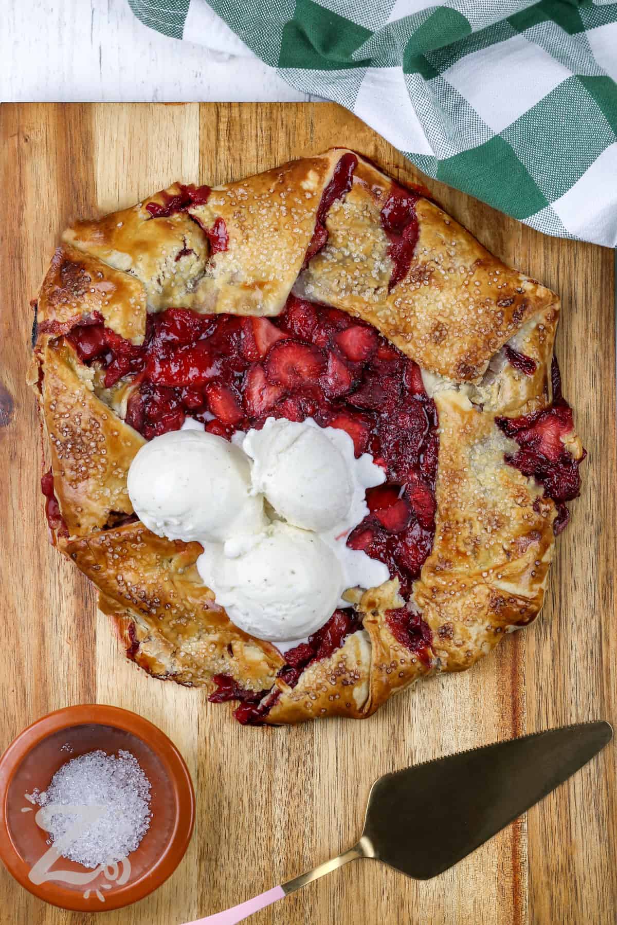 Strawberry Galette with ice cream