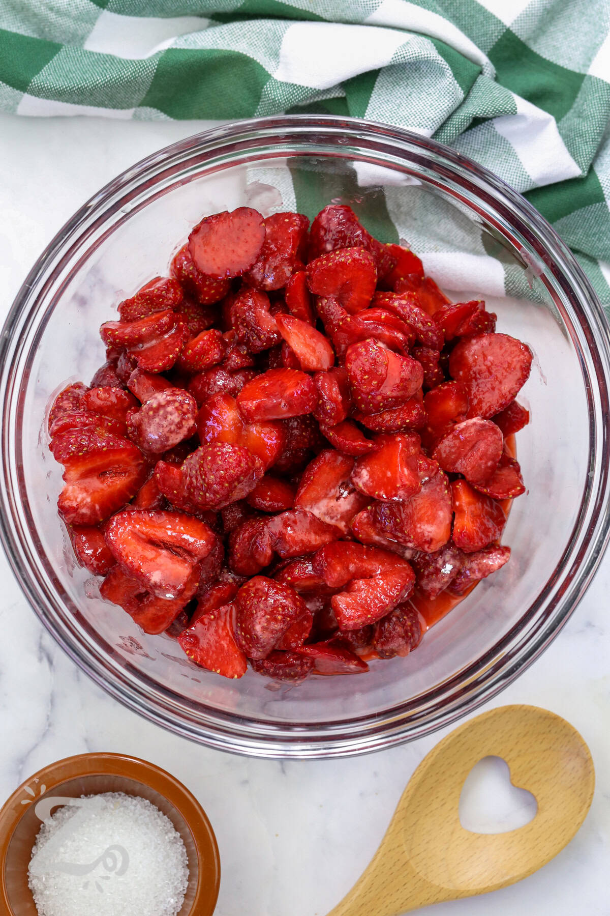 strawberry mixture in a bowl to make Strawberry Galette
