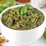 close up of Homemade Pesto