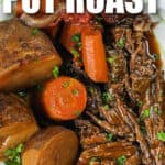easy to make Best Pot Roast with writing